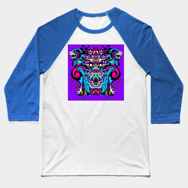 kaiju coloring pattern mandala in buddha hand ecopop Baseball T-Shirt by jorge_lebeau